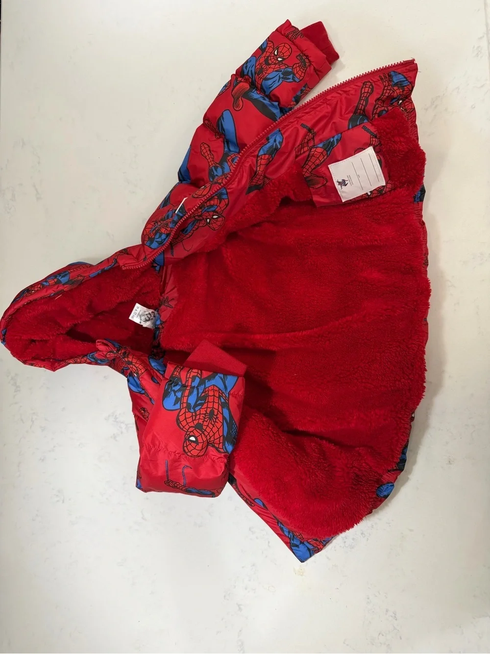 Marvel Spider-Man Red & Blue Puffer Jacket for Kids